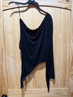 Western one arm fringed body suit NWOT